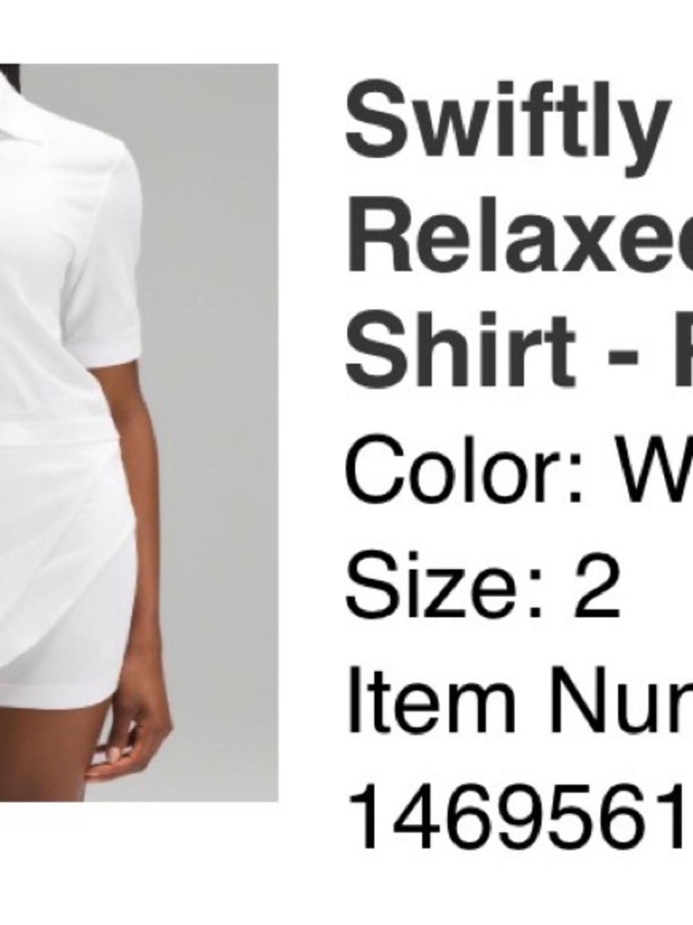 Lululemon Swiftly Relaxed-Fit Polo Shirt size 2